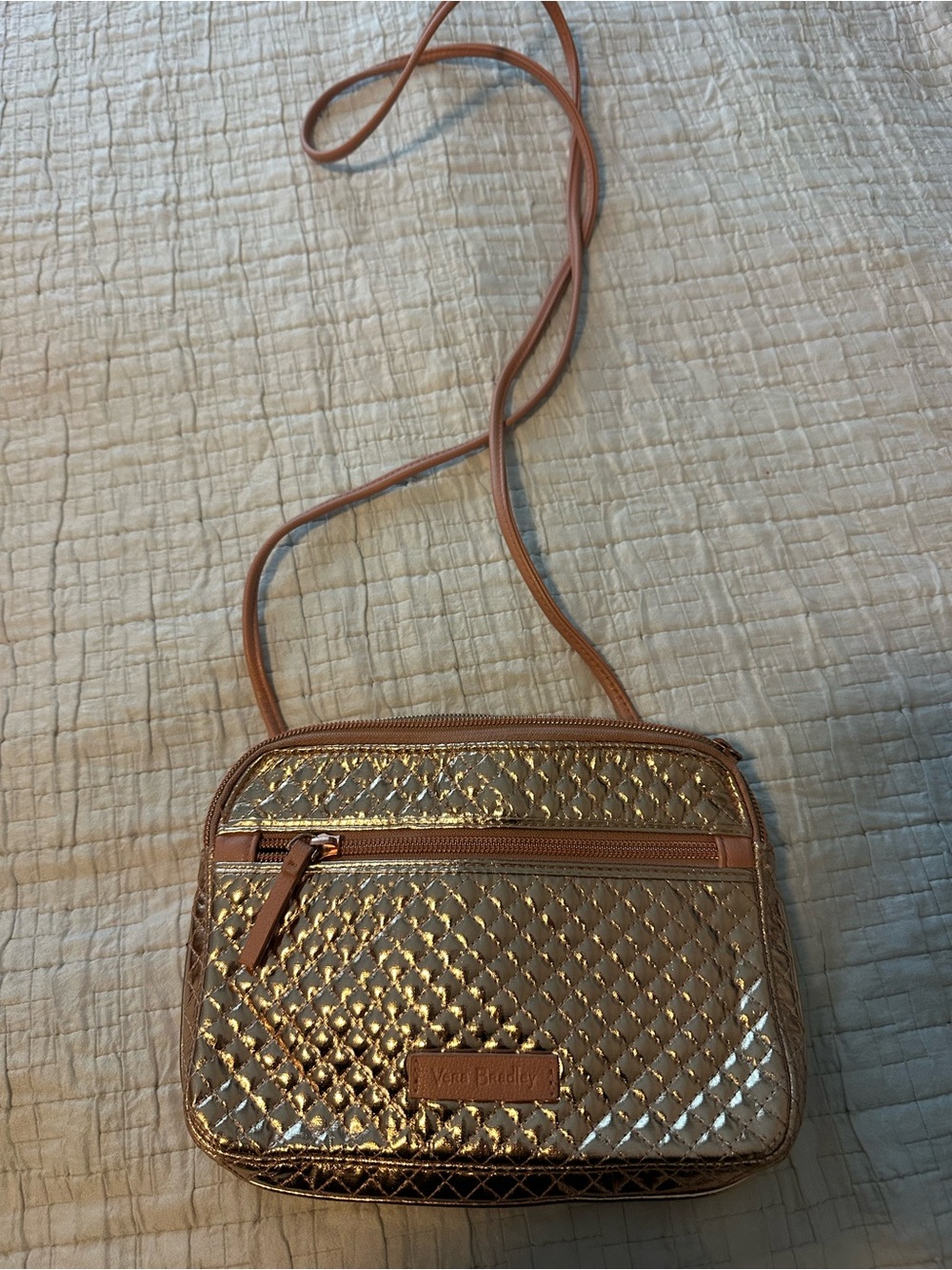 Vera Bradley Rose Gold Quilted Crossbody Bag